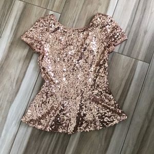 Gold peplum shirt